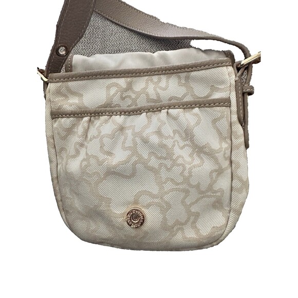 Tous Kaos logo icon crossbody leather canvas bag 9''x9''x3'' - Picture 12 of 15